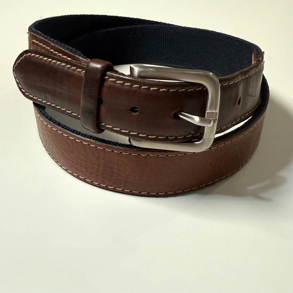 Brooks Brothers Belt Mens 38 Brown Leather Preppy American Classic
